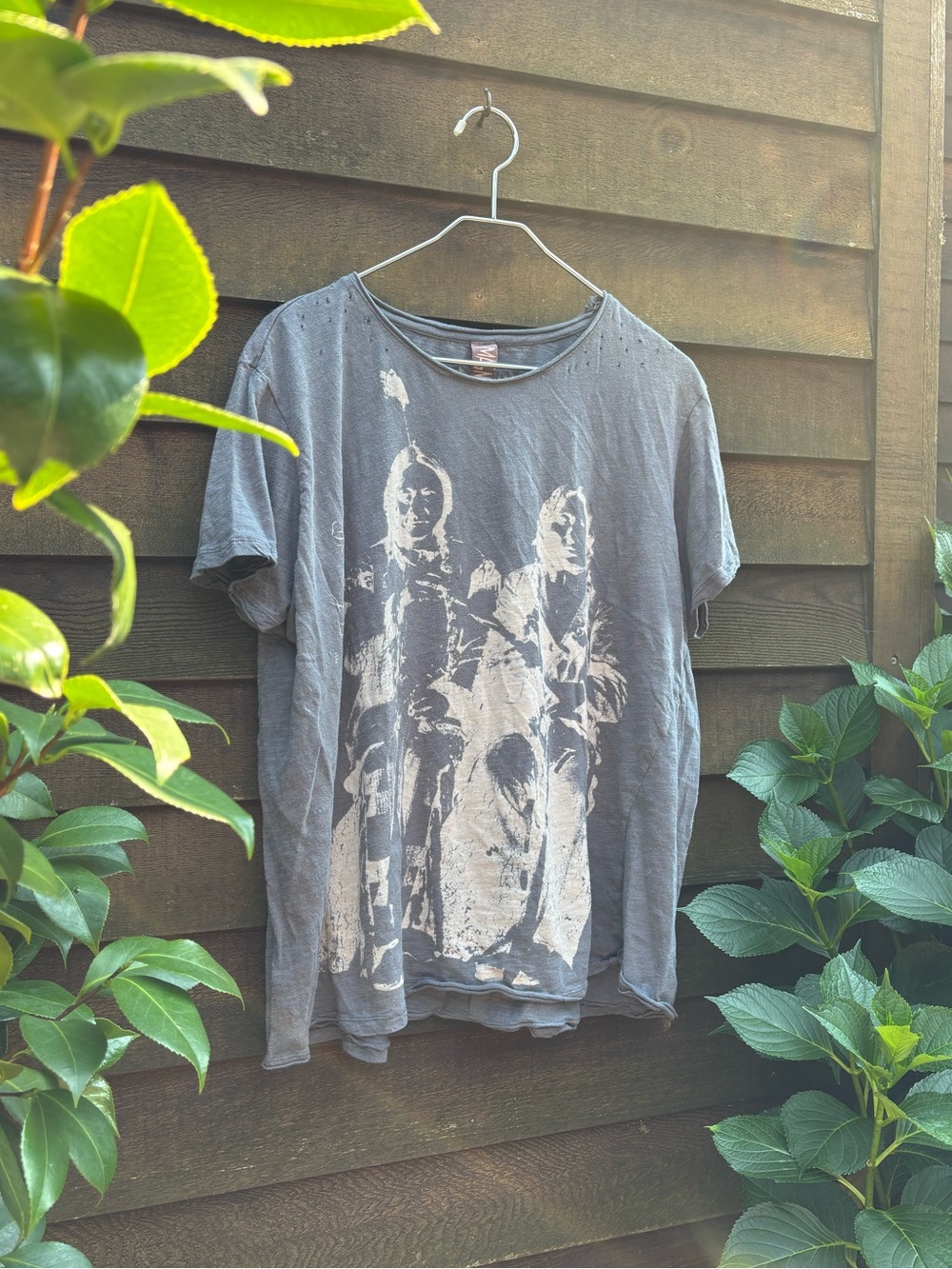 Magnolia Pearl 100% Cotton Distressed Gray Short Sleeve Graphic Tee